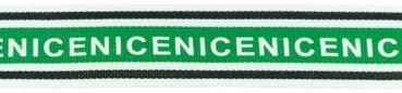 Ripsband NICE - unelastisch 3 cm - schwarz/weiß/grün